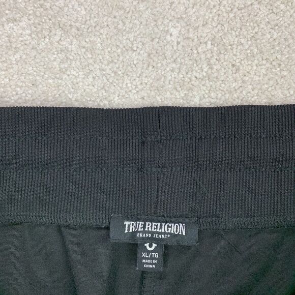 True Religion Black Velour Jogger Pants XL Drawstring Waist - Picture 9 of 14